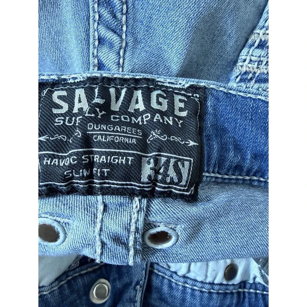 Salvage SLVG Buckle Havoc Straight Slim Fit Jeans Mens Sz 34S (Actual 32x29)